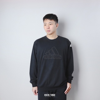 ADIDAS ST GFX WM CREW 黑色 縫線LOGO 輕量 保暖 衛衣 大學T 男女款【IK2794】