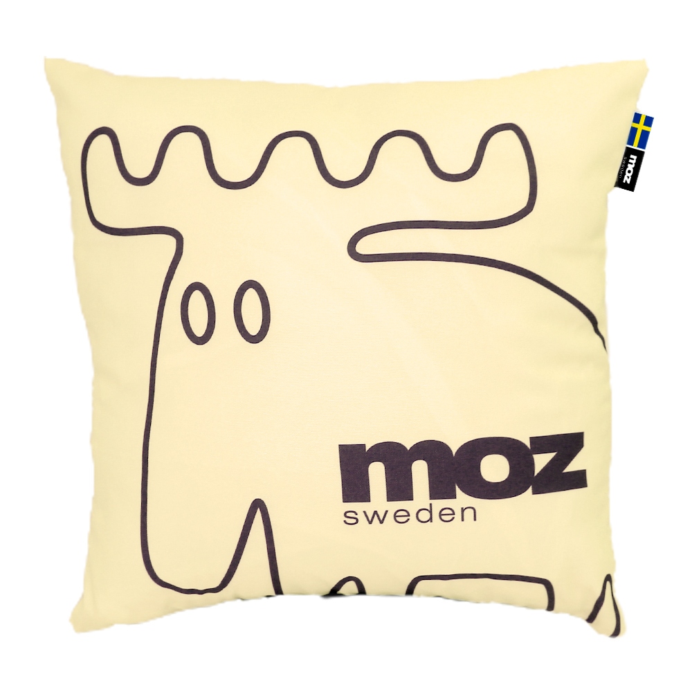moz 瑞典 北歐風 雙面抱枕套 (原創線條-陽光黃) 45cm