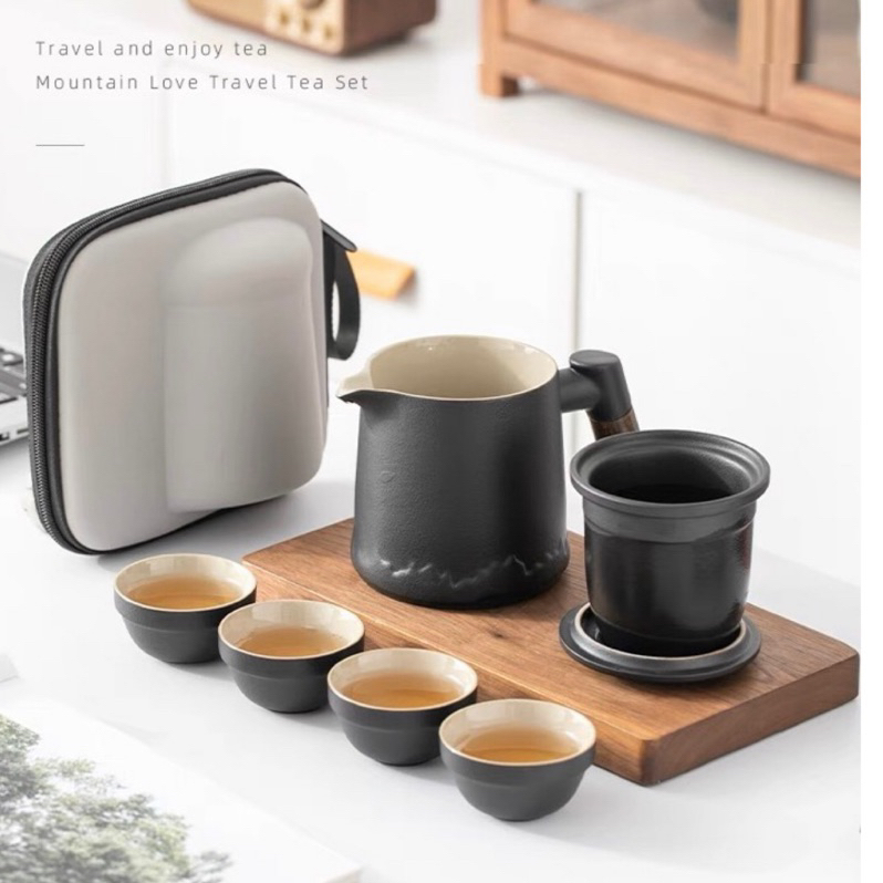 （新品）（在台現貨）旅行茶具 快克杯 旅行茶具組一壺四杯 快客杯旅行茶壺套裝 攜帶式泡茶壺 戶外 露營 便攜