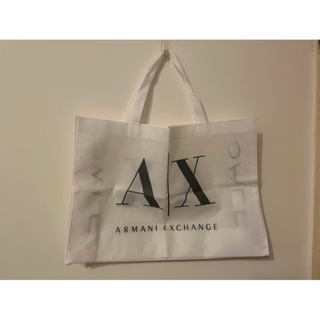 AX Armani Exchange 大購物袋/ 白色收納袋/很新