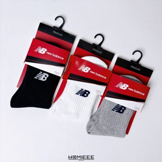 【Homieee】New Balance Crew Socks 襪子 中筒襪 經典LOGO 黑色 白色 7130400