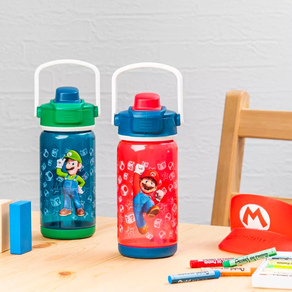 預購 兩入470ML🚀美國正貨🚀美國專櫃 水壺 吸管水壺 兒童水壺 Super Mario 超級瑪利歐 兄弟 zak