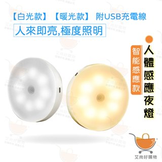 夜燈 小夜燈 感應燈 led感應燈 人體感應燈 磁吸式人體感應夜燈【臺灣現貨滿額免運】關注我們現領折價卷 艾尚好購物