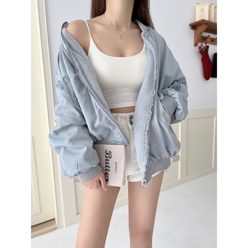 (現貨)冬天必敗款 韓版 兩穿 熊寶寶 飛行外套 百搭休閒 厚實保暖 防風 女生外套 加厚外套 熊寶寶外套