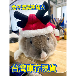 台灣庫存現貨 寵物 兔子衣服 迷你兔 侏儒兔 加厚 聖誕節牽繩衣 帽衣
