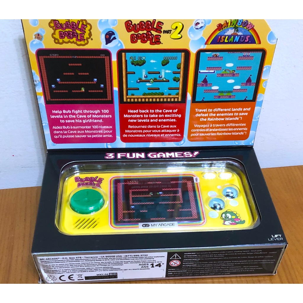 My Arcade Pocket Player (Bubble Bobble泡泡龍) 掌上型電動玩具 電玩 3種遊戲機