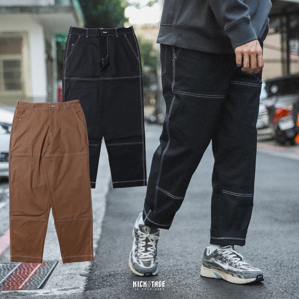 NIKE SB DOUBLE-KNEE PANT 黑色 咖啡 白車線 工作褲 滑板長褲 男款【FB8429】