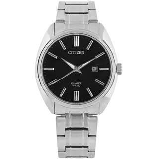 CITIZEN / 極簡時尚 礦石強化玻璃 日期 不鏽鋼手錶 黑色 / BI5100-58E / 41mm