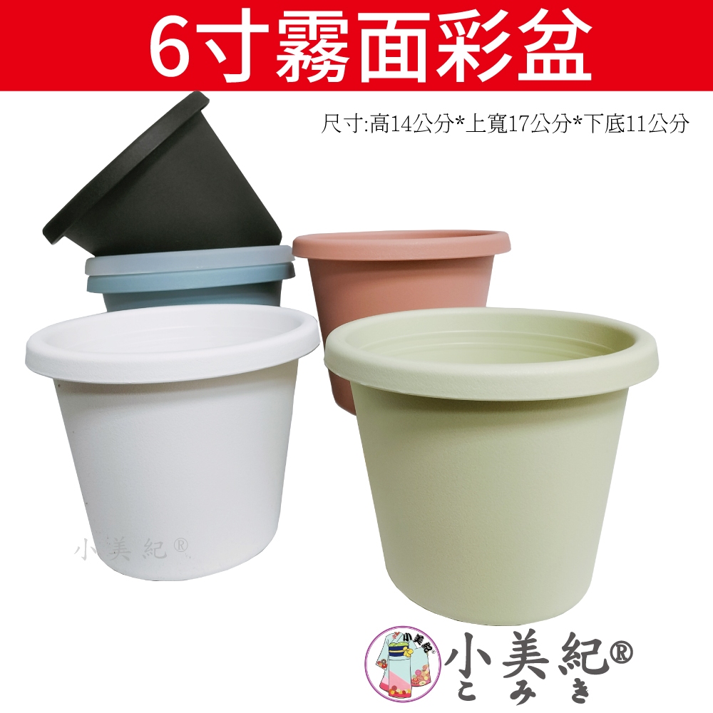 【小美紀】6寸霧面彩盆(園藝資材) 育苗盆 栽培盆 彩盆 草莓盆 6寸圓盆 多肉盆 園藝 6吋盆 花盆 培養土