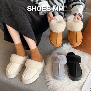 鞋妹妹💗36-42碼 胖胖毛毛半拖『臺灣現貨快速出貨』厚底毛毛拖鞋 內刷毛 羊羔毛 半拖 保暖拖鞋 羔毛拖鞋 0602