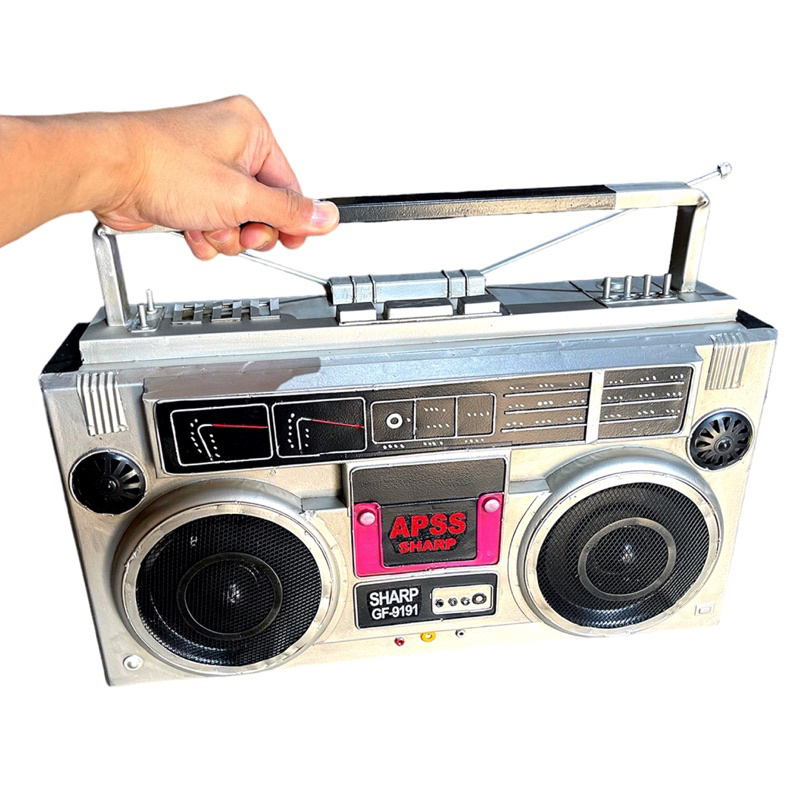 【台灣現貨】美式復古工業風鐵質大型收音機擺件裝飾擺飾品 家電模型 店面飾品