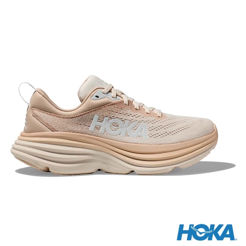 HOKA ONE ONE Bondi 8 沙色蛋奶酒白運動鞋路跑鞋基本款慢跑鞋HO1123202SSEG