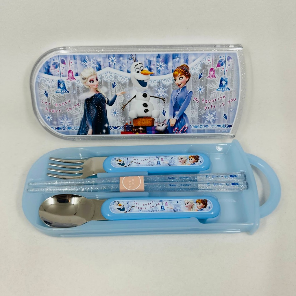 (小品日貨) 現貨在台 2024 日本製 SKATER 冰雪奇緣 餐具組 筷子 湯匙 叉子 環保筷 外出 餐具