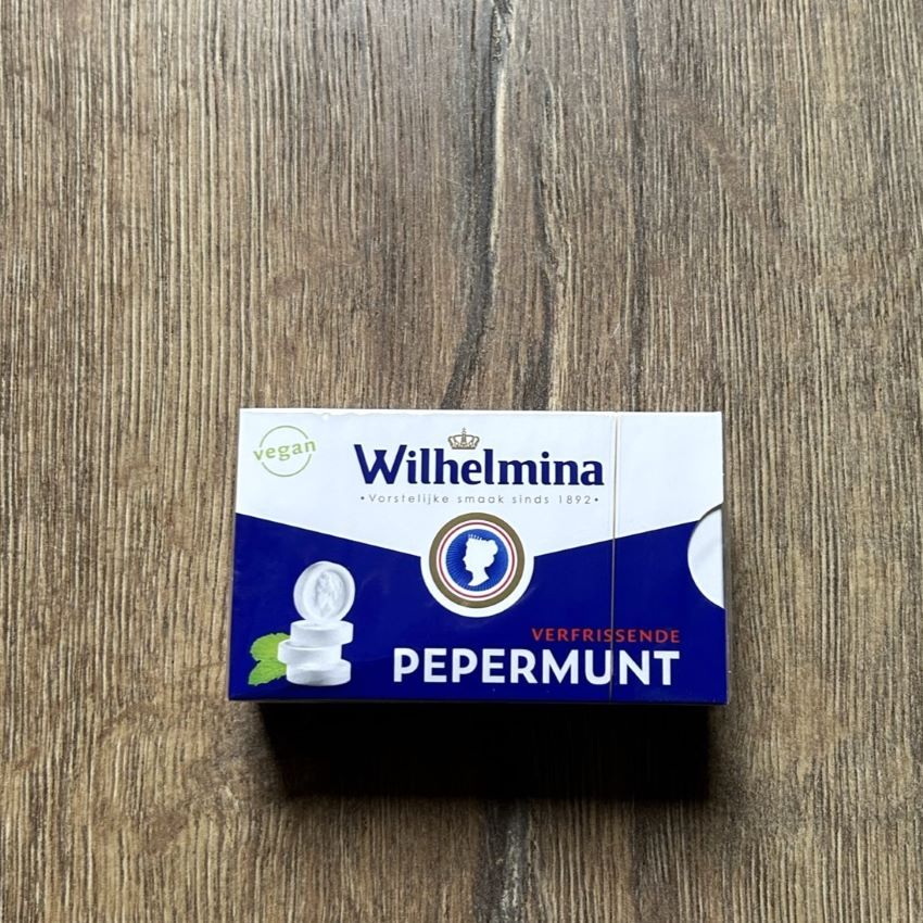 荷蘭製 Wilhelmina Pepermunt Minty Candy 純素 荷蘭女王薄荷糖 紙盒 100g裝 新品