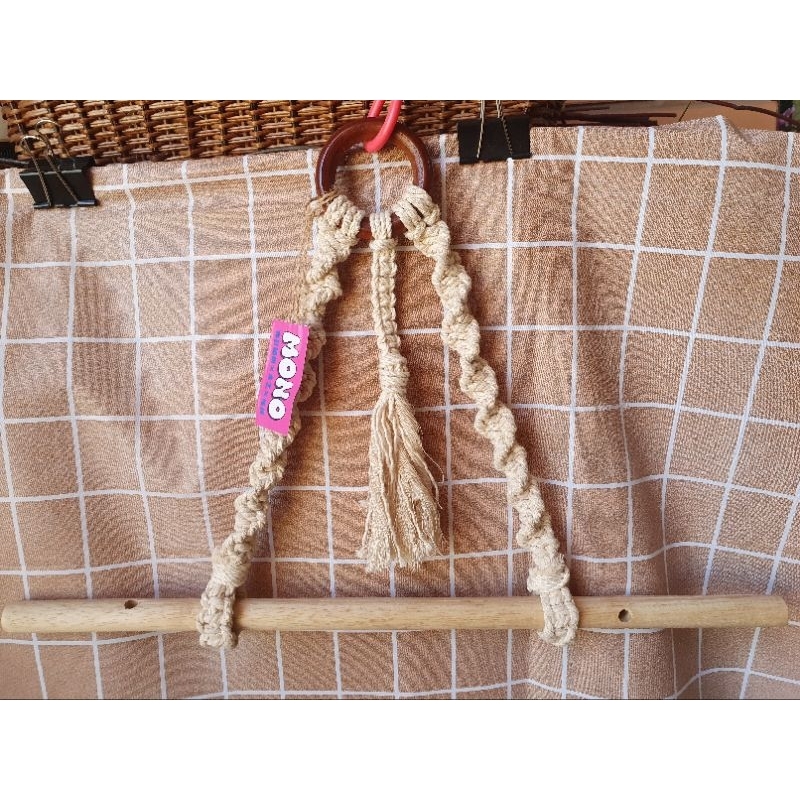 《MONO純手工鉤針編織》衛生紙毛巾傢飾木頭編織架L號|髮圈髮箍收納|DIY材料木頭編織手作