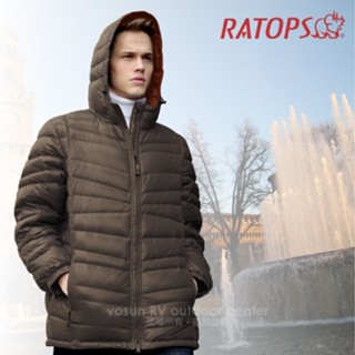 【瑞多仕-RATOPS】男 款20丹超輕羽絨衣.羽絨外套.保暖外套.雪衣/防風.防潑水.透氣.保暖 黑灰色 RAD355