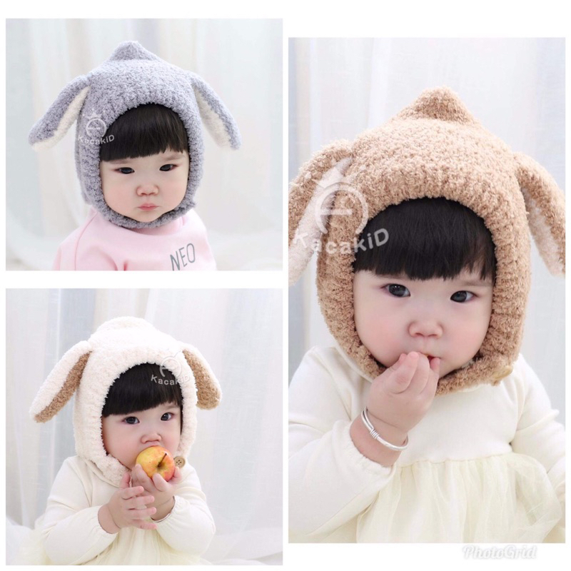 可愛兔耳朵寶寶保暖帽寶寶毛帽珊瑚絨保暖帽