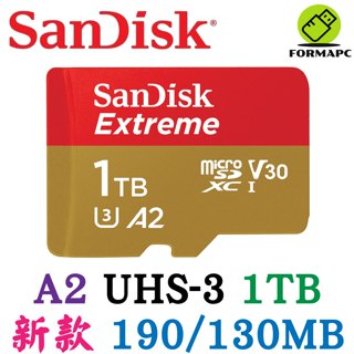 SanDisk Extreme MicroSDXC 1T 1TB A2 U3 TF 190MB 小卡 高速記憶卡