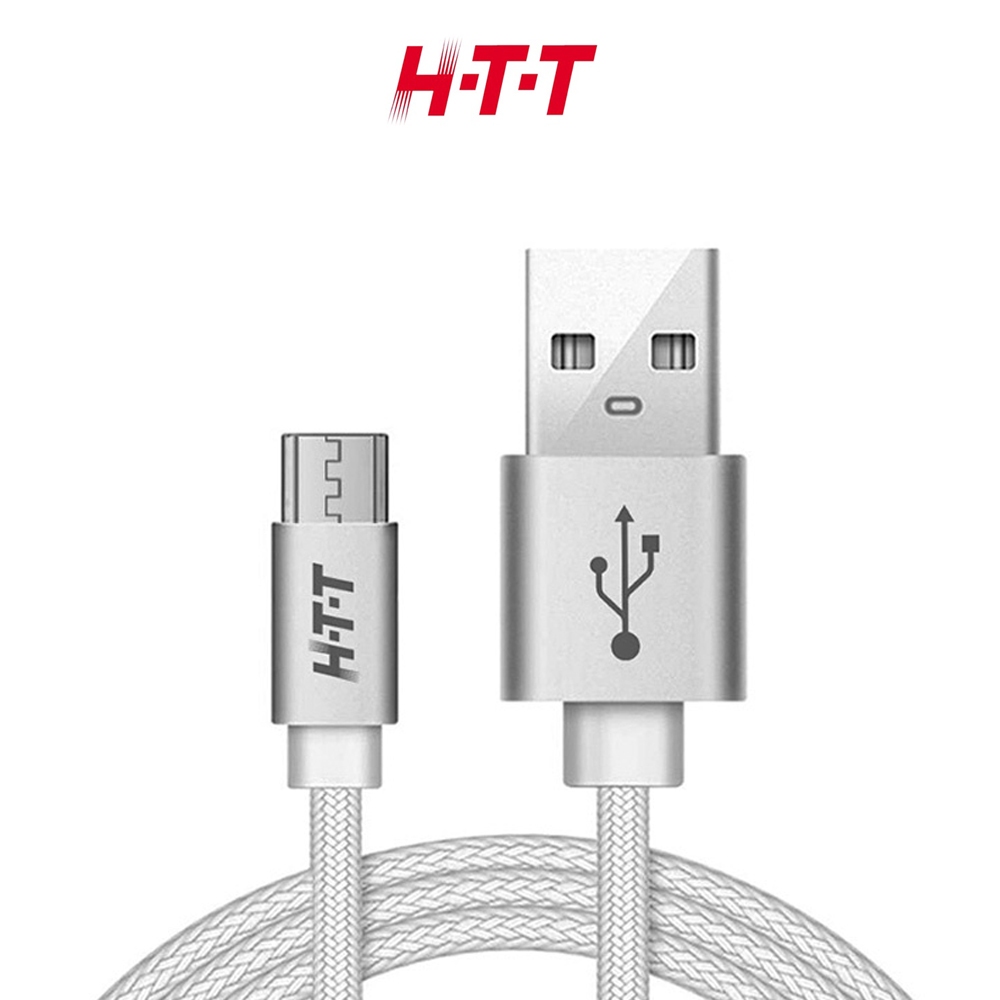 HTT 1.0米 Android 安卓 USB 充電傳輸線 HTT-1910A (黑/銀色) 【福利品】