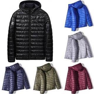 秋冬新款外套 M-5XL 超輕羽絨保暖棉服 韓版潮流 修身多色連帽外套 連帽短款 輕薄棉衣男 JC99【宅男屋】