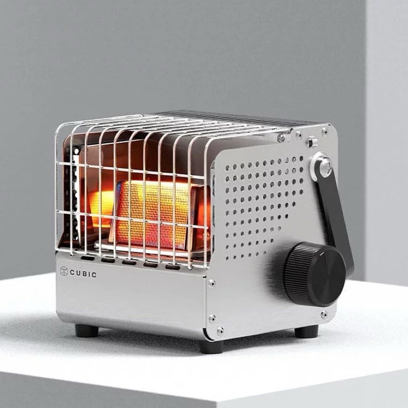 全新 KOVEA CUBIC 不銹鋼復古方形暖爐 瓦斯暖爐 卡式罐暖爐 取暖爐 附收納袋