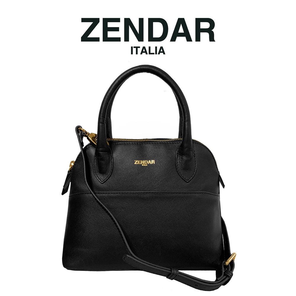 ZENDAR 頂級 小牛皮 十字紋 卡菈系列 手提側背包 斜背包 限量2折 全新 專櫃 展示品