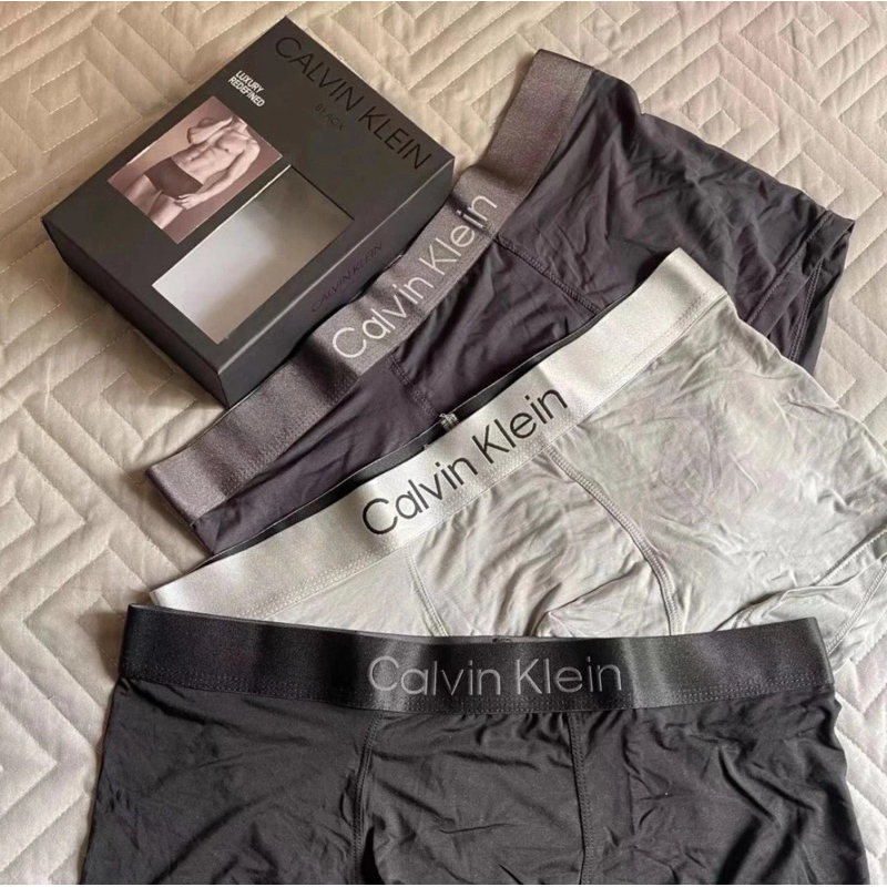 🔥【NONE STUIDO】🔥正品 Calvin Klein 冰絲內褲四角內褲 三條組 CK男內褲