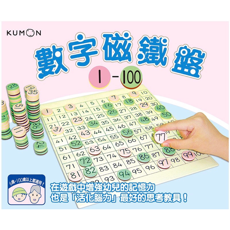 ［台灣現貨］日本KUMON教具-數字磁鐵盤1～100（全新未拆封）
