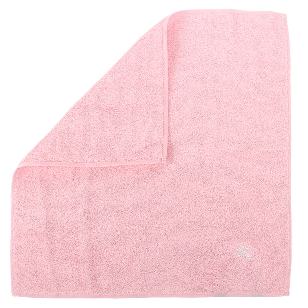 BURBERRY刺繡戰馬素面純棉方巾(粉色)081008-3