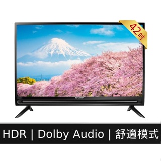 SHARP 42型 智慧連網顯示器 電視 2T-C42EG1X 全新品 公司貨 原廠保固 附發票 含運送 基本安裝