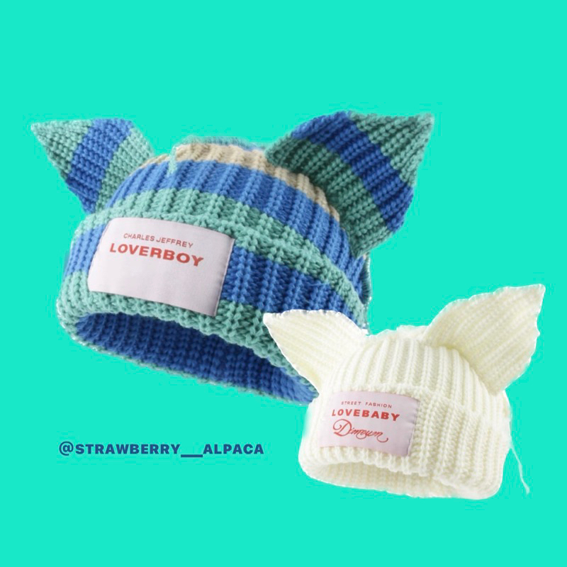 🍓𝙎𝙩𝙧𝙖𝙬𝙗𝙚𝙧𝙧𝙮__𝘼𝙡𝙥𝙖𝙘𝙖🥛日系秋冬狐狸耳朵帽🦊