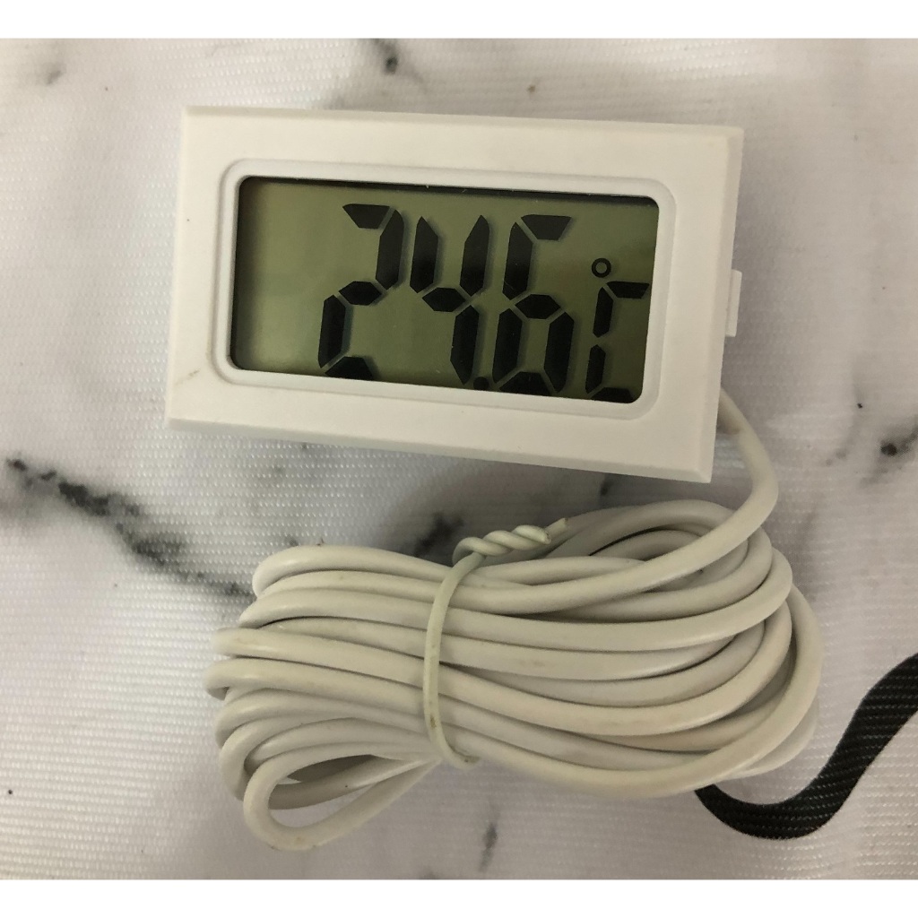 電子溫度計數顯溫度計數字溫度計魚缸冰箱水溫表測溫儀帶防水探頭 2米線