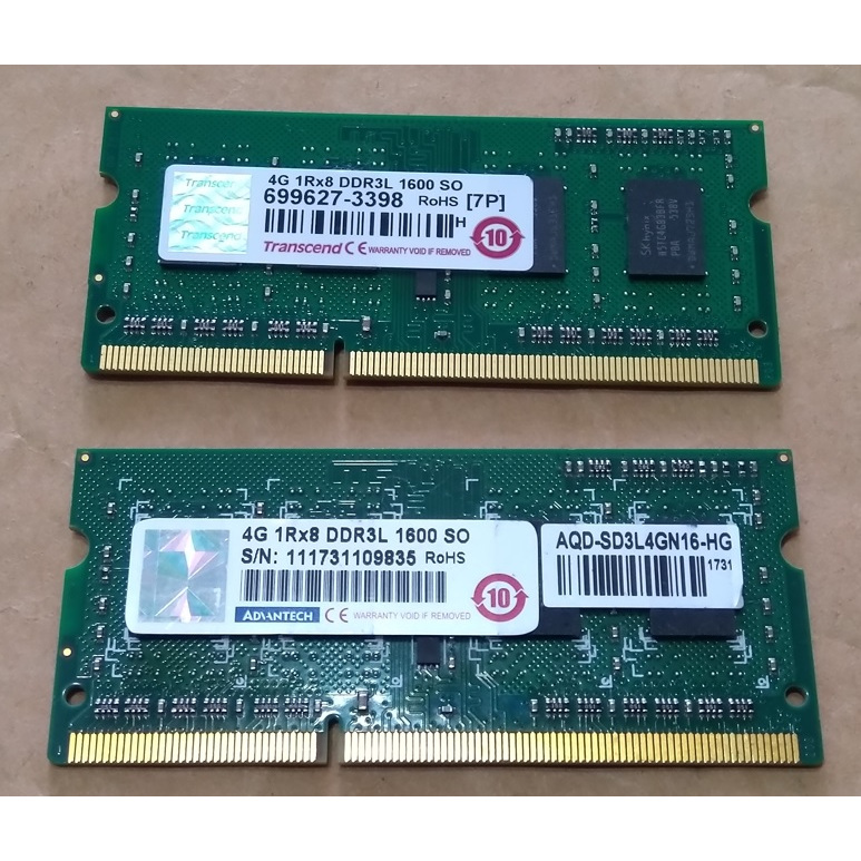 創見 Transcend 4G/DDR3L/PC3/1600 SODIMM 低電壓 NB記憶體