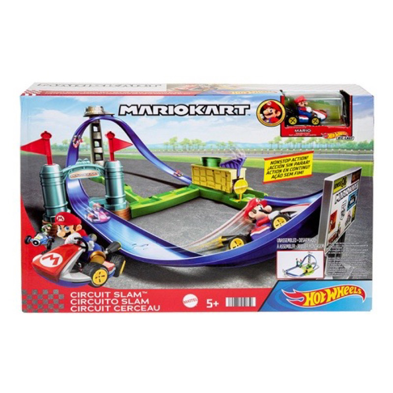 二手 風火輪MarioKart高速迴環軌道組 瑪利歐賽車 小孩車子玩具 拼接軌道