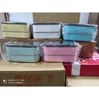 (板橋廉價商品店)YU Living 304不鏽鋼分隔便當盒 附筷.匙(三層400+150+200ml) 顏色擇一