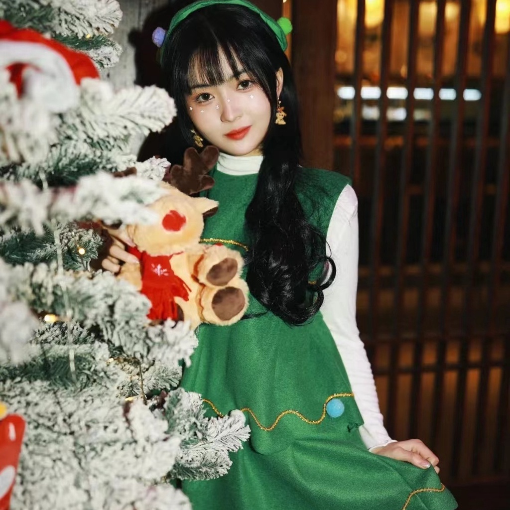 【熱賣 免運】聖誕樹親子服裝 角色扮演 聖誕套裝 圣誕樹衣服 交換禮物 造型服裝 聖誕披風  聖誕帽 兒童cosplay