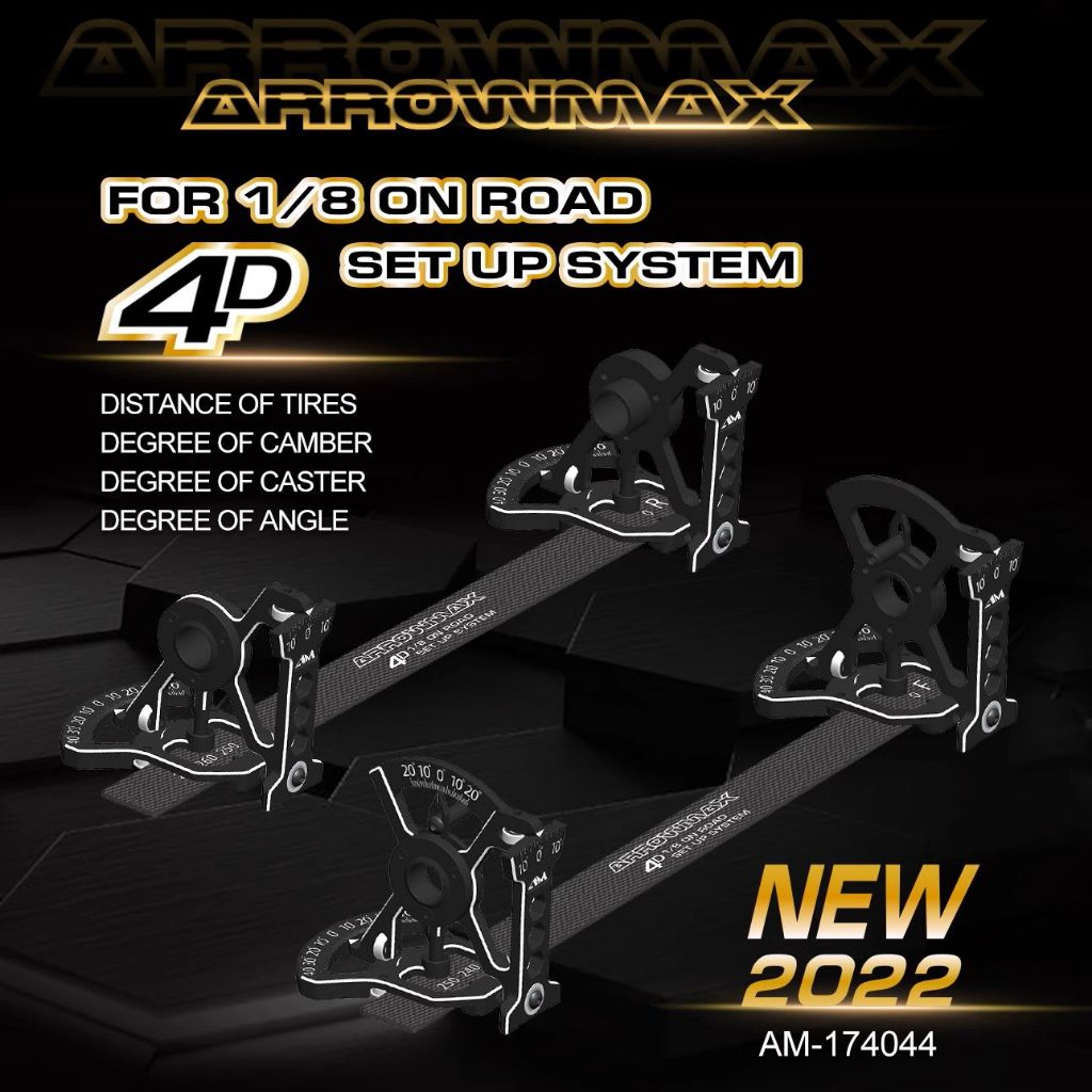 赤貧軍團-台灣現貨 ARROWMAX AM 1/8平跑車 硬地車 4D 調車組 調車台 AM-174044(碳纖版)
