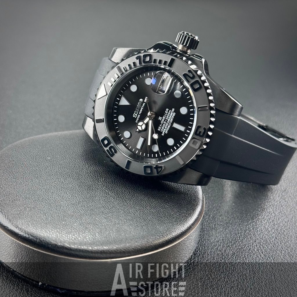 AF Store* SEIKO MOD NH35 改裝水鬼 膠帶 賓士針 放大鏡 日期窗 蠔式手錶 機械手錶 透明底蓋