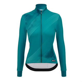 🔥全新公司貨🔥 Santini 2024【純色紮染】女性保暖長袖車衣 - 水綠 透氣且保暖/舒適合身/高可視度/額外儲物