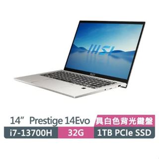 MSI Prestige 14Evo B13M 495TW(i7-13700H/32G/1TB SSD/14吋FHD