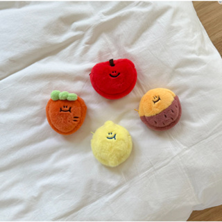 【FJstore】韓國文創 Second Morning 毛絨小掛包 耳機包 零錢包 吊飾 地瓜 檸檬 蘋果