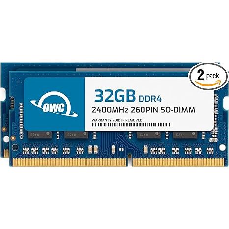 OWC 64GB (32GB*2) DDR4 2400 NB SO-DIMM 筆記型 記憶體 (9代以下舊筆電適用)