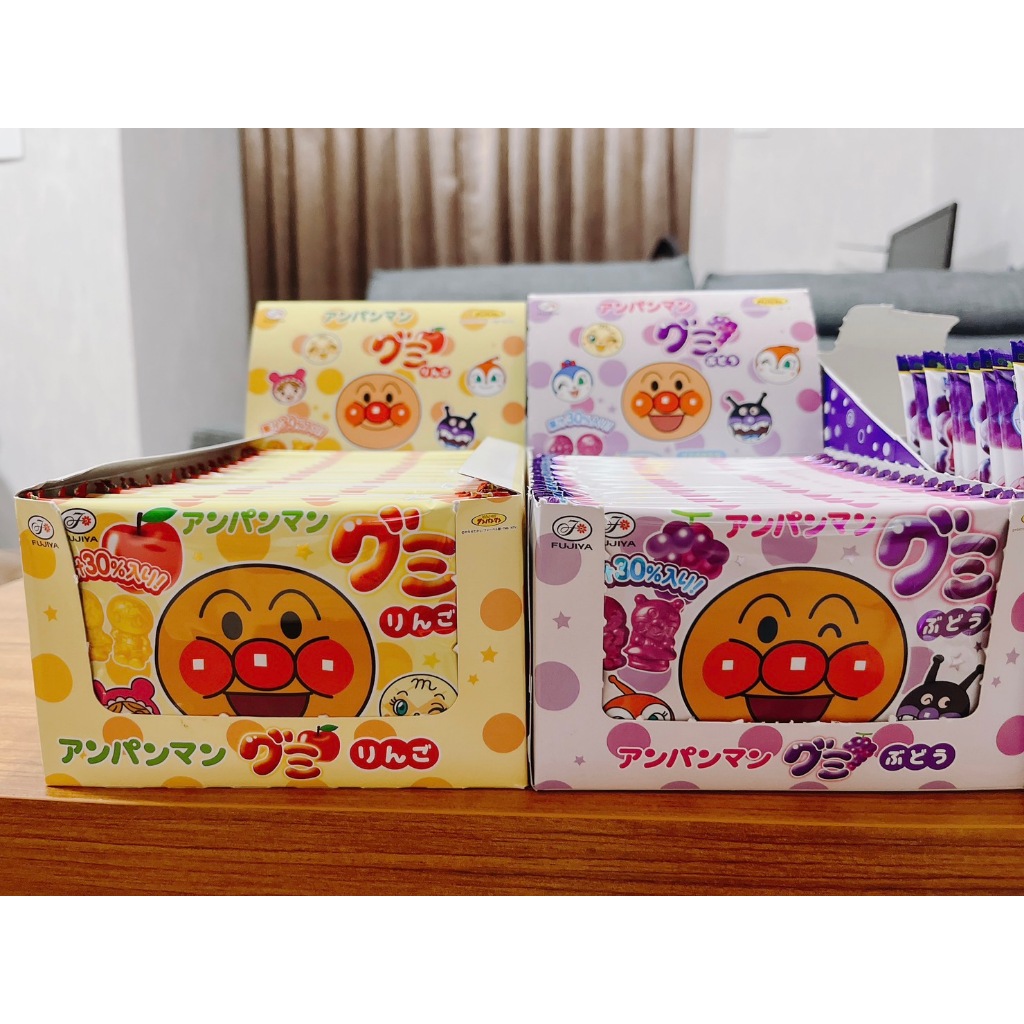 現貨整盒-日本原裝-FUJIYA 不二家 麵包超人軟糖 (葡萄/蘋果)整盒20包