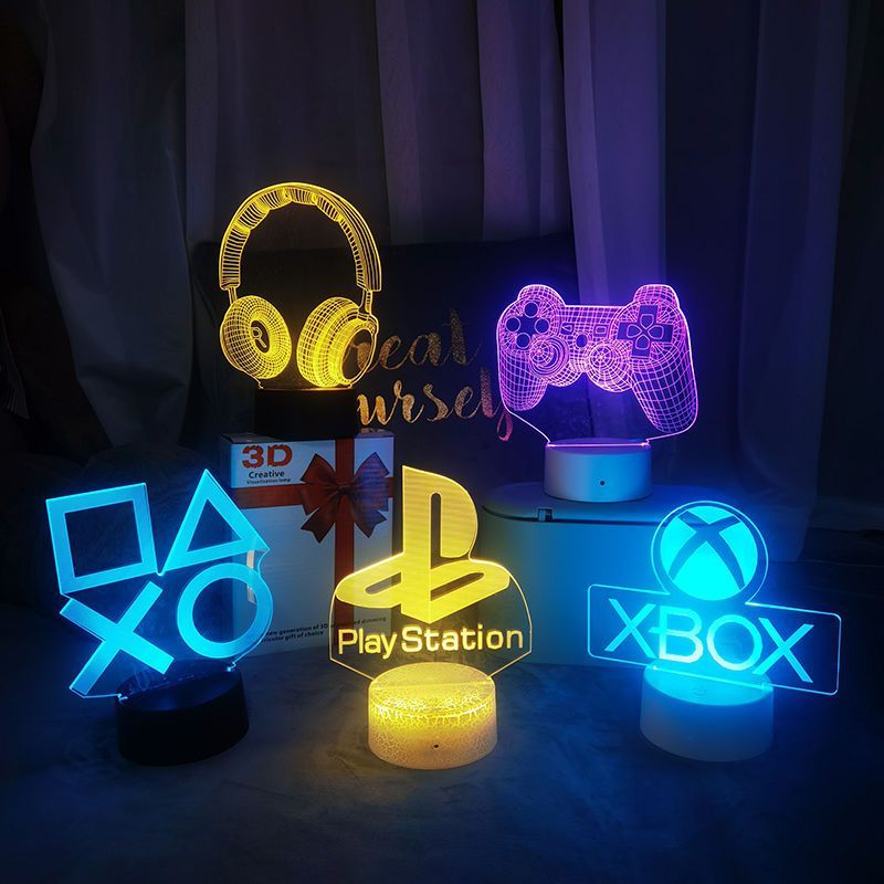 電競燈XBOX遊戲小夜燈電競遊戲機箱擺飾手辦燈索尼PS5週邊擺飾燈氣氛燈