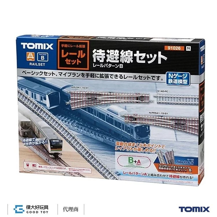 TOMIX 91026 軌道組 (電動變軌) 待避線套組 (路線B) PC枕