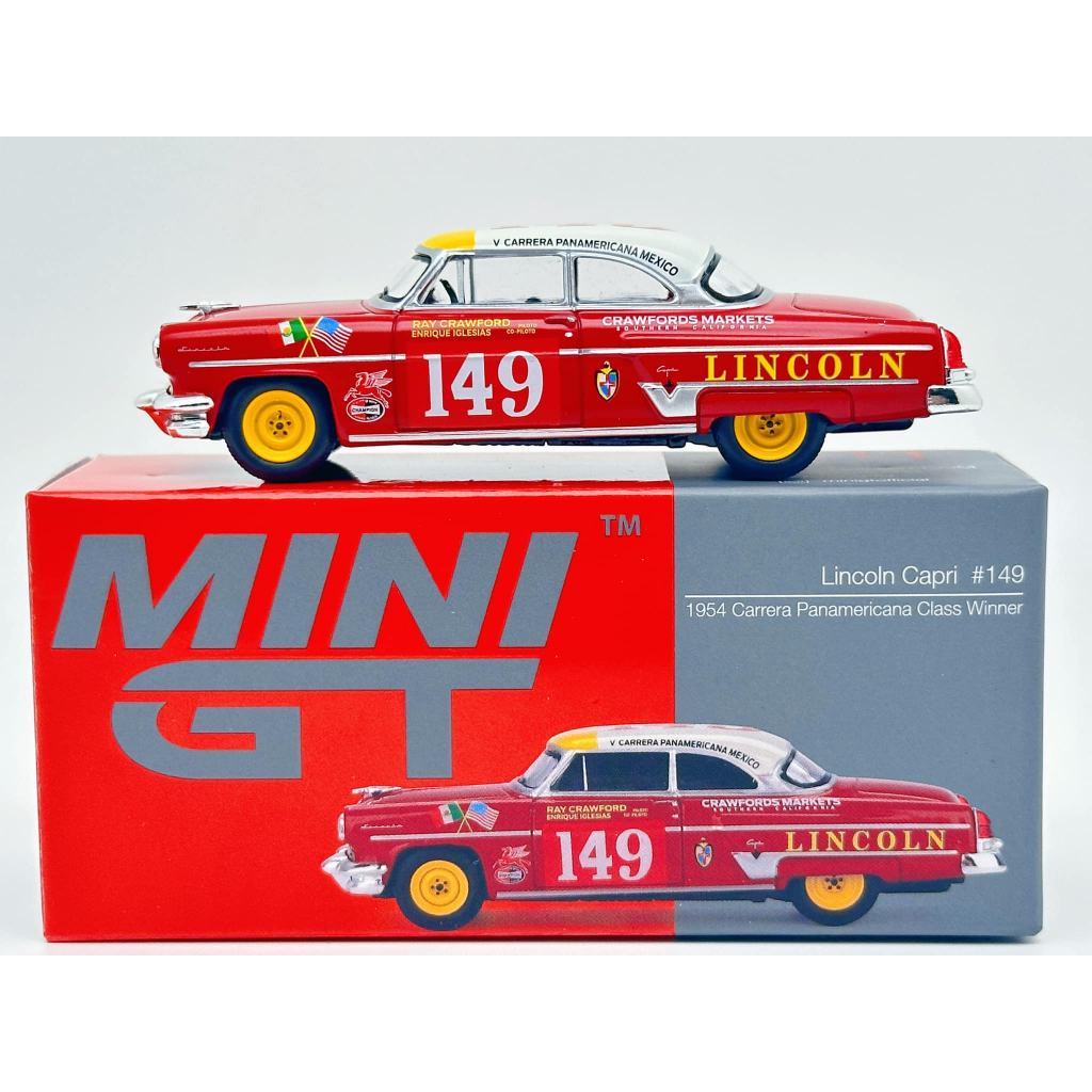 [玩三工作室]送膠盒 MINI GT 611 林肯 Capri ’54 Carrera Panamericana 冠軍車