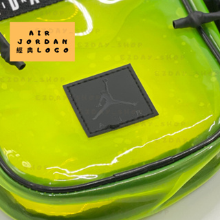 【EZDAY簡單】 NIKE JORDAN 飛人 喬登 側背包 小包 透明 防水 果凍包 滿版背帶 螢光綠