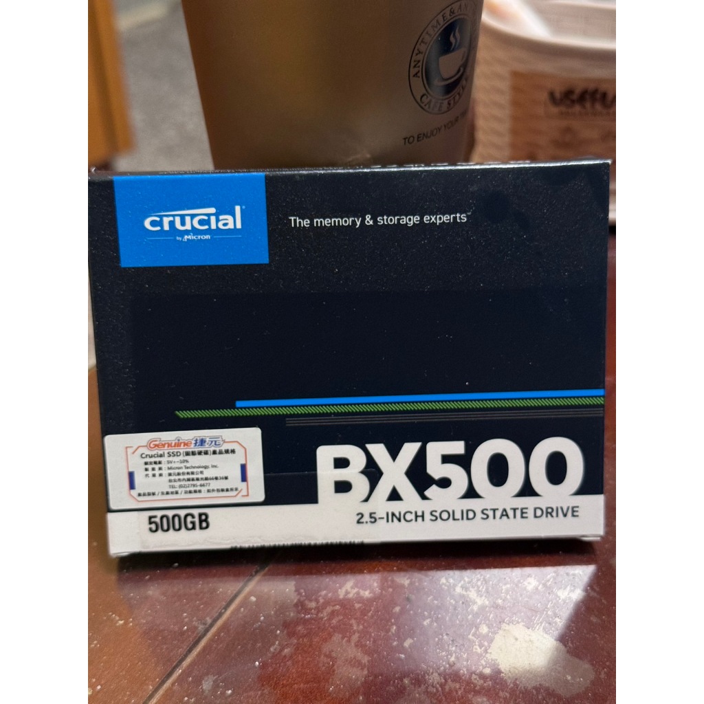 美光 Crucial BX500 500GB/2.5吋 SATA/讀:540M/寫:500M/TLC