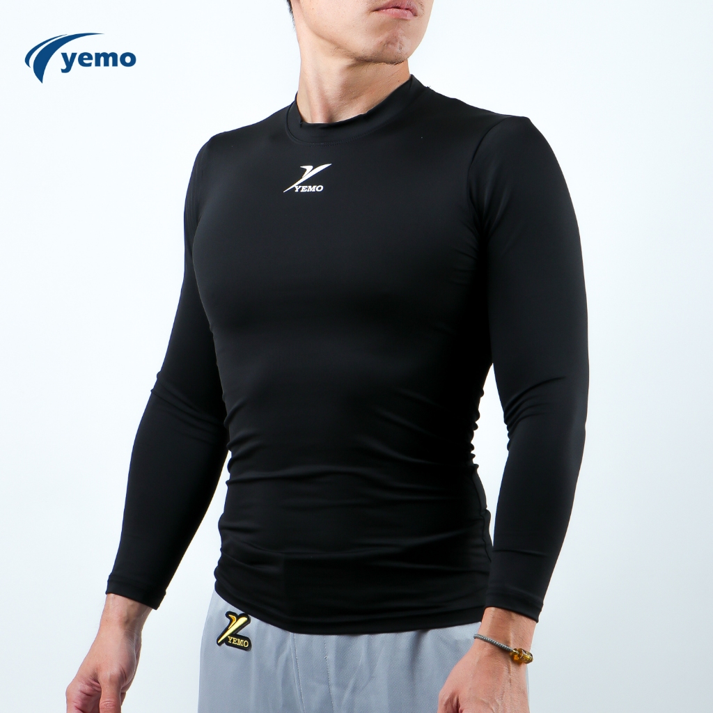 YEMO益茂 長袖低領緊身衣(背後透氣款) 運動緊身衣 透氣 排汗 棒球 壘球 GL200