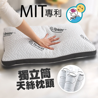 【MIT頂級天絲枕】MIT頂級 可水洗不會變形 天絲鍍鋅獨立筒枕頭 獨立筒 天絲枕 可水洗枕 免運！